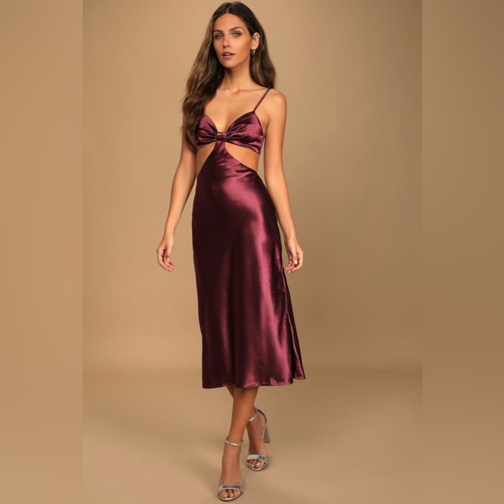 Lulu’s Satin Cutout Dress
